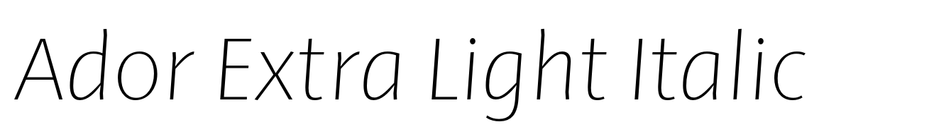 Ador Extra Light Italic